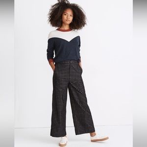 🩶 Madewell Huston Button-Front Ankle Pants in Checked Corduroy /Black & Gray 🩶